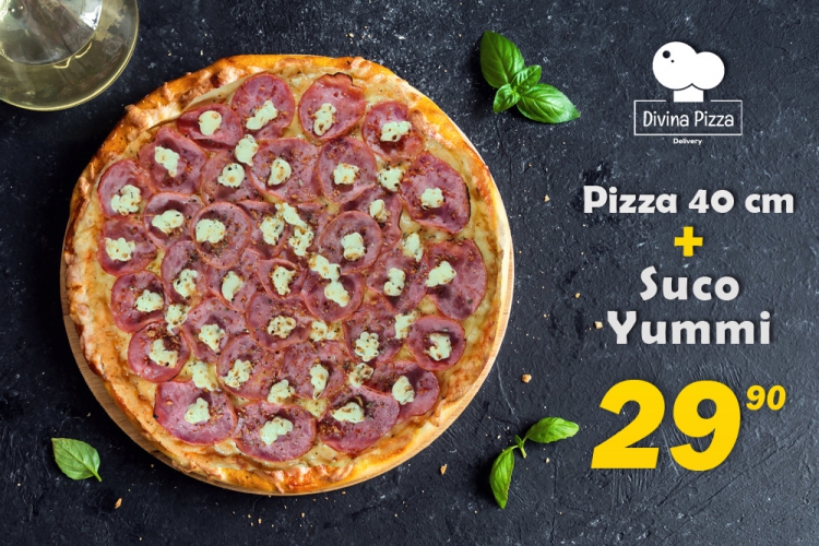 Pizza 40 cm + Suco Yummi